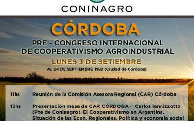 Joel Castagny visita Córdoba el próximo lunes 3 para anunciar el Congreso Internacional de Cooperativismo Agroindustrial
